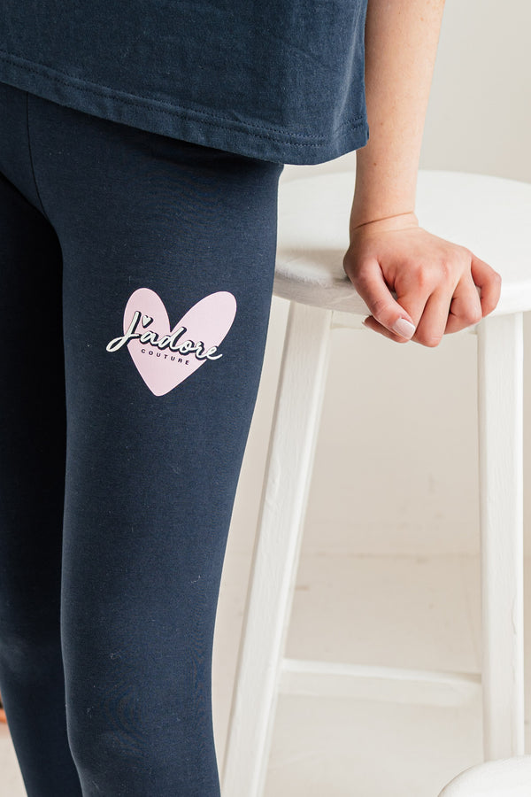 HEART SHAPE LEGGING - NAVY