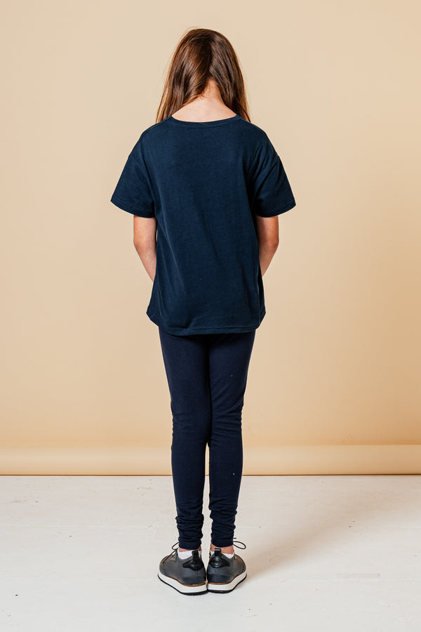 HEART SHAPE T-SHIRT - NAVY