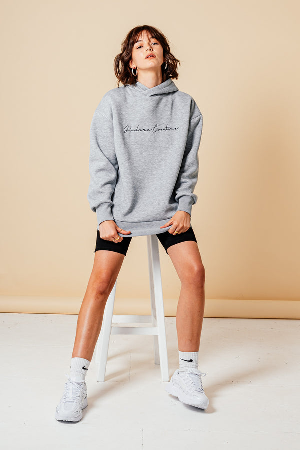 SIGNATURE OVERSIZED HOOD (W) - GREY MARL