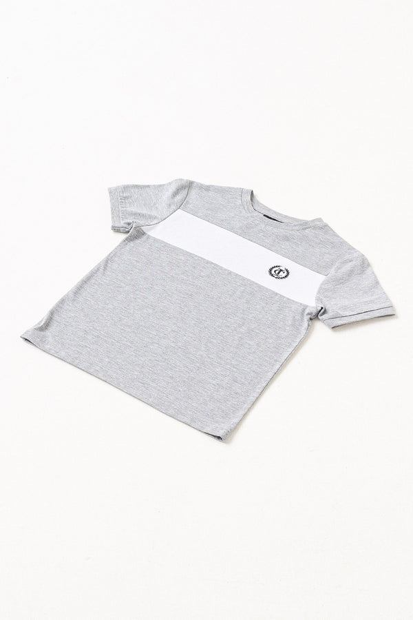 Panel Tee - Light Grey Marl