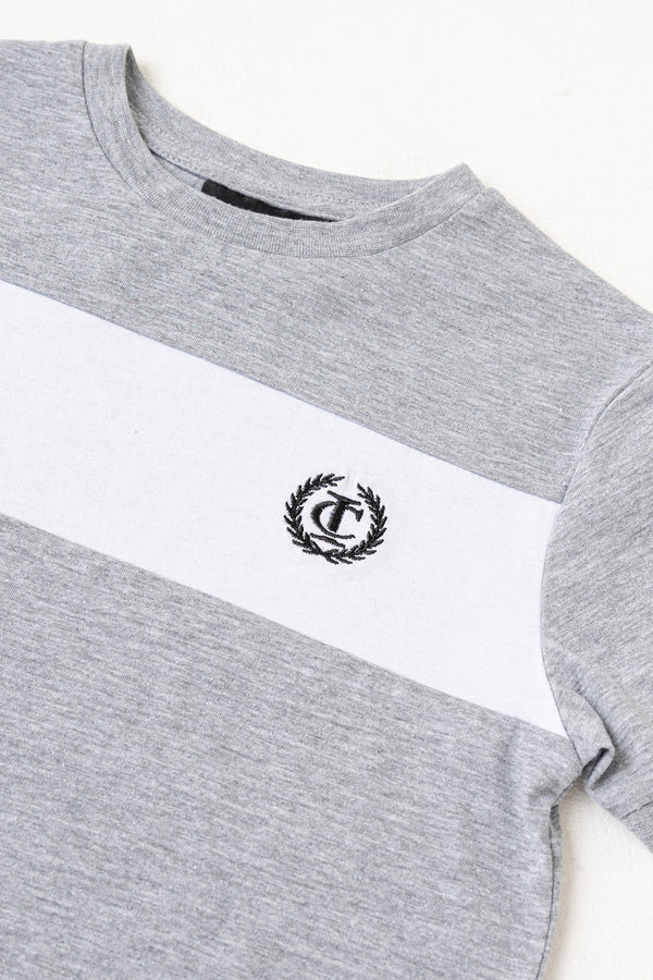 Panel Tee - Light Grey Marl