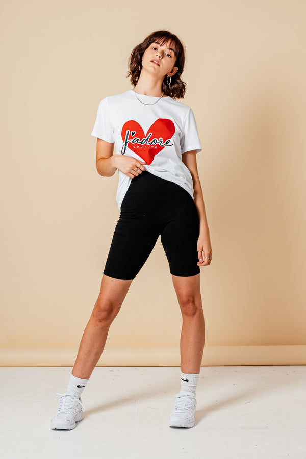 HEART T-SHIRT (W) - WHITE