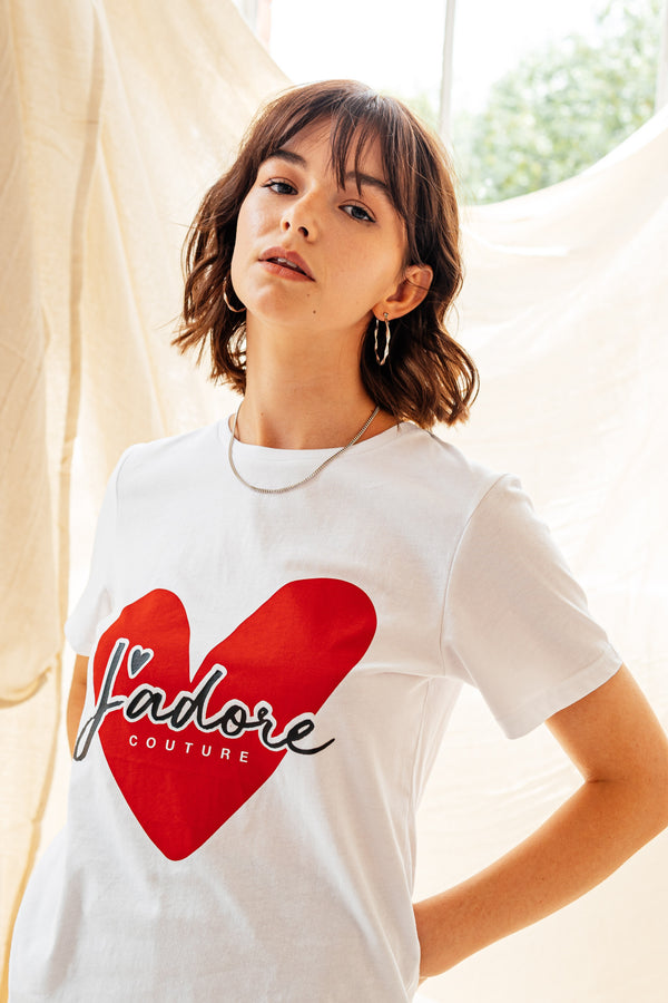 HEART T-SHIRT (W) - WHITE