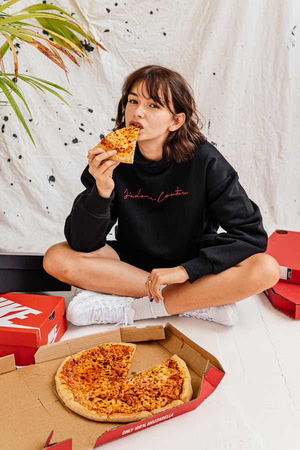 SIGNATURE OVERSIZED HOOD (W) - BLACK