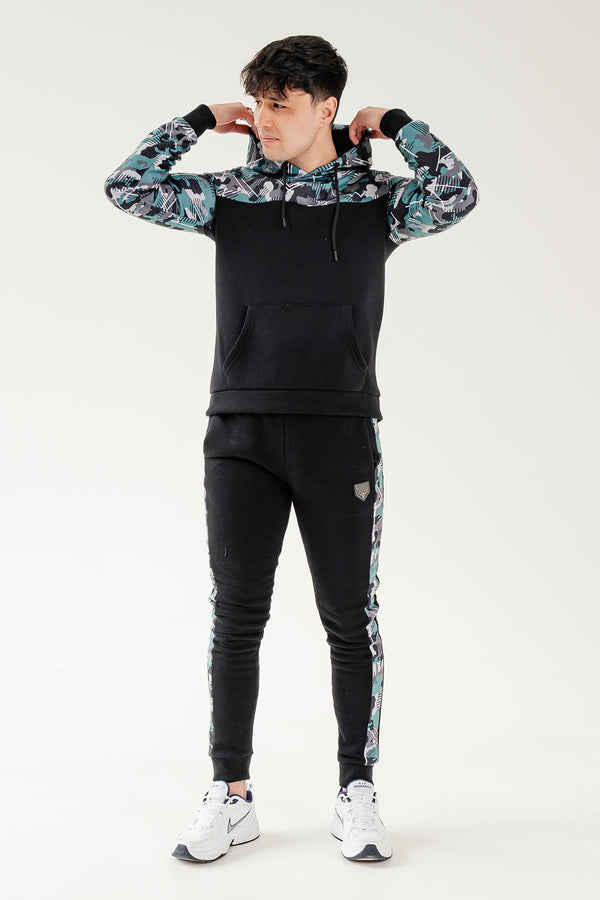 Camo Hood – Black/Green