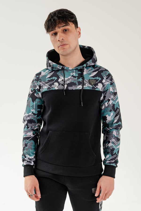 Camo Hood – Black/Green