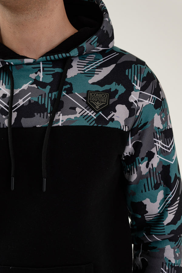 Camo Hood – Black/Green
