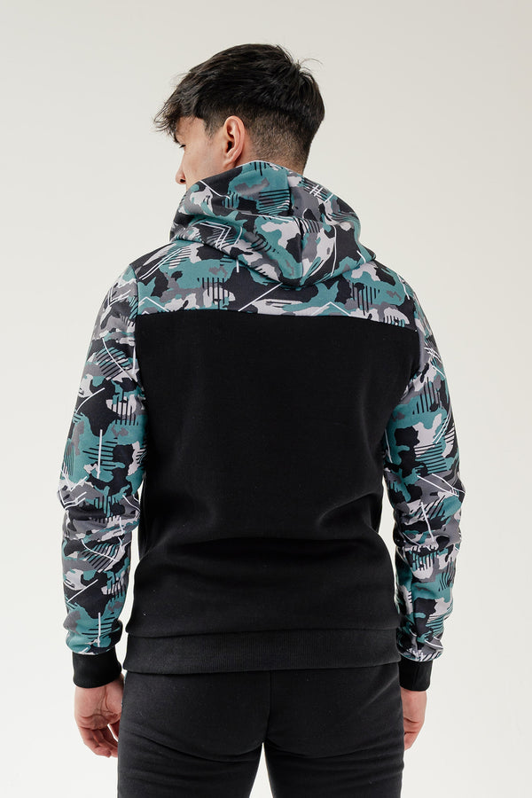Camo Hood – Black/Green