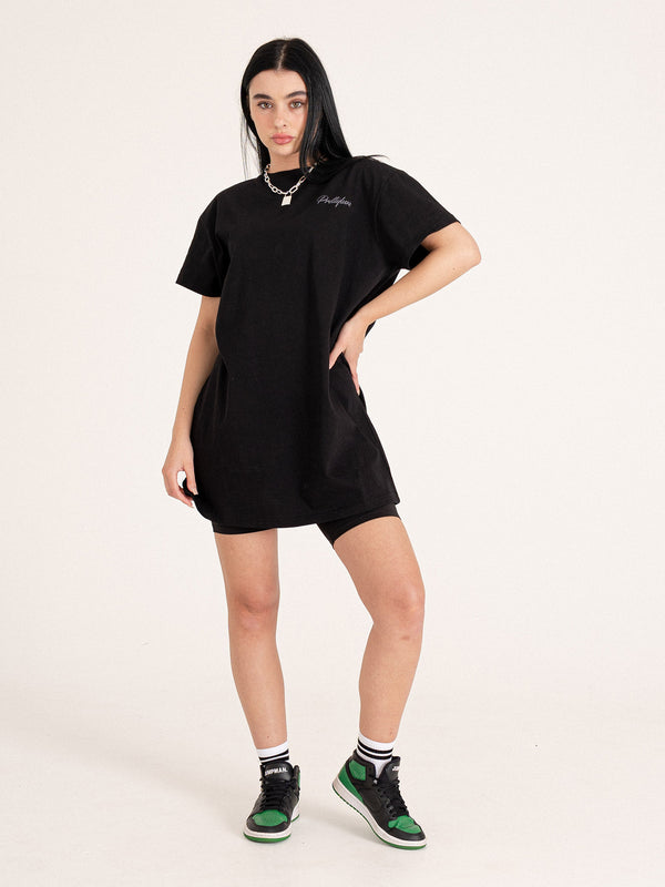 Repeat Tee Dress- Black