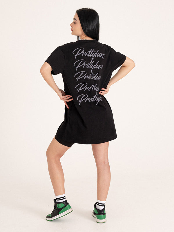 Repeat Tee Dress- Black