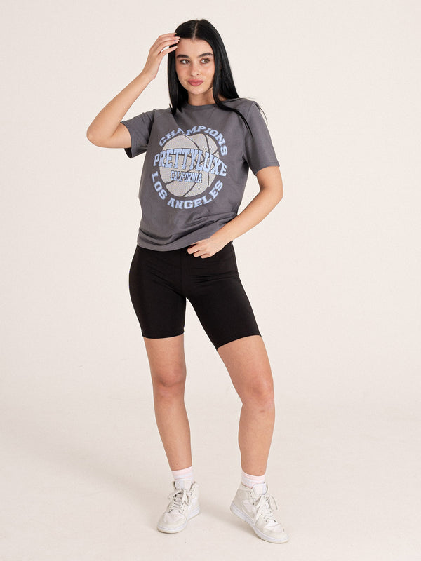Hoops Tee- Charcoal