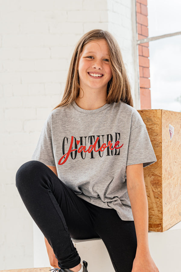 HEARTBREAK T-SHIRT - GREY MARL
