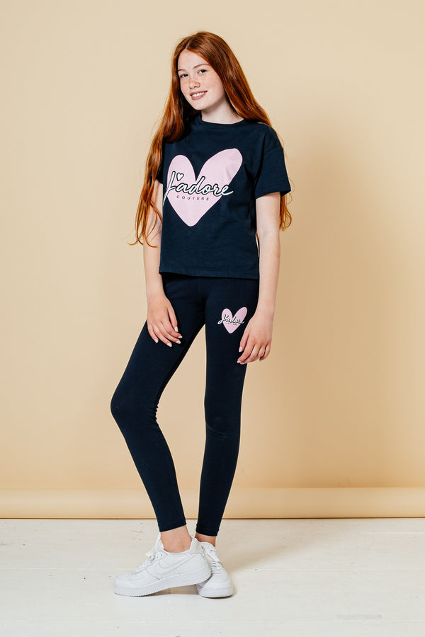 HEART SHAPE LEGGING - NAVY